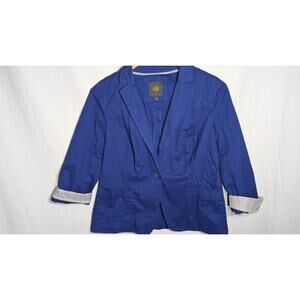 Outback Red Women's Royal Blue Flip Cuff Blazer Sz Medium Business Career